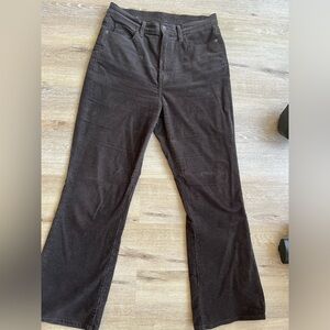 Grey Flare Corduroy Pants
